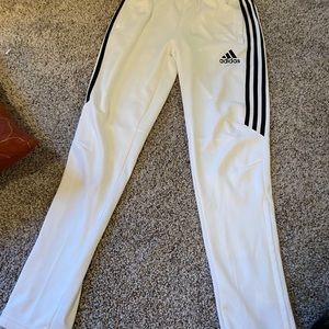 Youth large white adidas track pants